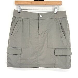 ATHLETA Chelsea Cargo Skort Skirt Womens 10 Gray Pull‎ On Lined Active Hiking